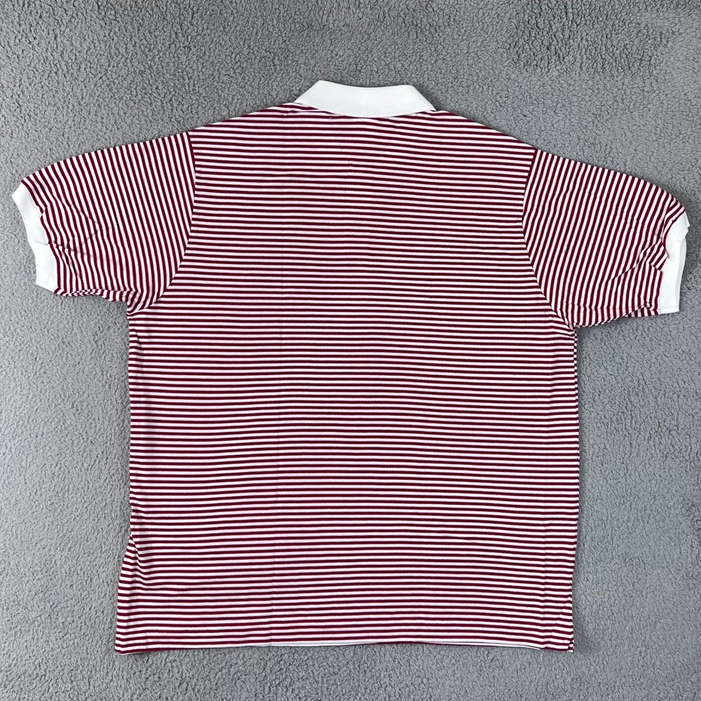 Lacoste Polo Shirt US Men 4XL (EU/3XL) Red White Striped Short Sleeve Cotton - Picture 2 of 10